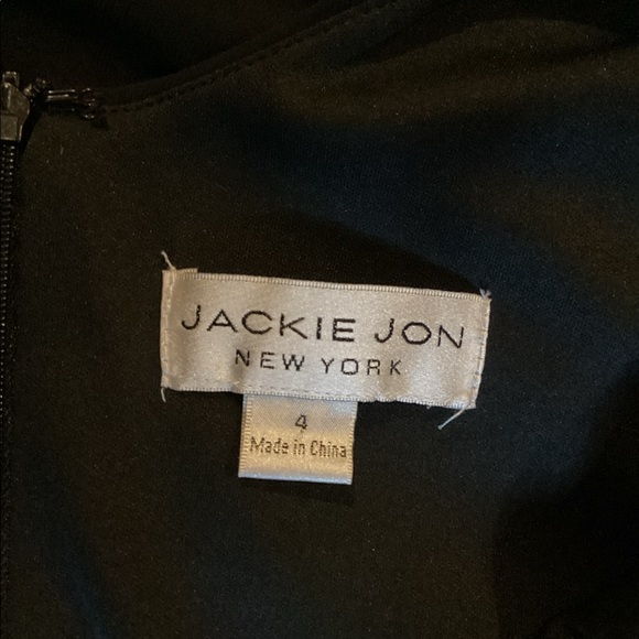 JACKIE JON NY BLACK CREAM EMBELLISHED FORMAL SLEEVELESS MAXI DRESS SZ. 4 - Picture 16 of 16